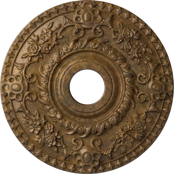 Ekena Millwork Rose Ceiling Medallion (Fits Canopies up to 7 1/4"), 18"OD x 3 1/2"ID x 1 1/2"P, Rubbed Bronze CM18RORZS - main